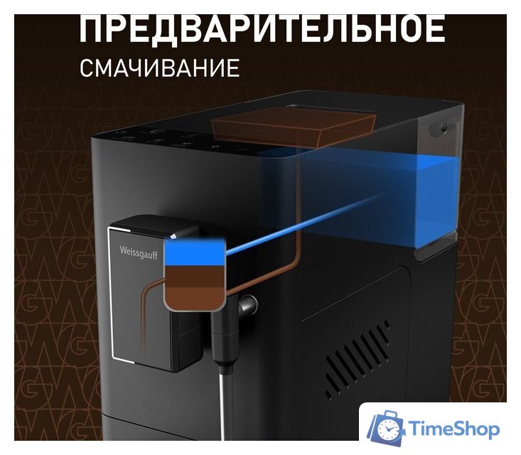 Кофемашина Weissgauff WCM-230 ColorTouch Cappuccino Nero - Изображение №3 — Интернет-магазин Time-Shop
