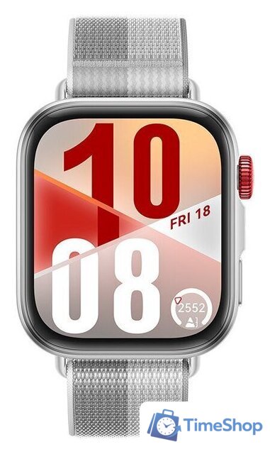 Умные часы Huawei Watch FIT 4 (серебристый, с серым нейлоновым ремешком, международная версия) - Изображение №2 — Интернет-магазин Time-Shop