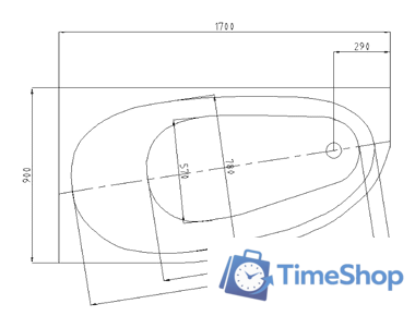Ванна Aquatek Дива 170x90 (с каркасом, правая) - Изображение №6 — Интернет-магазин Time-Shop
