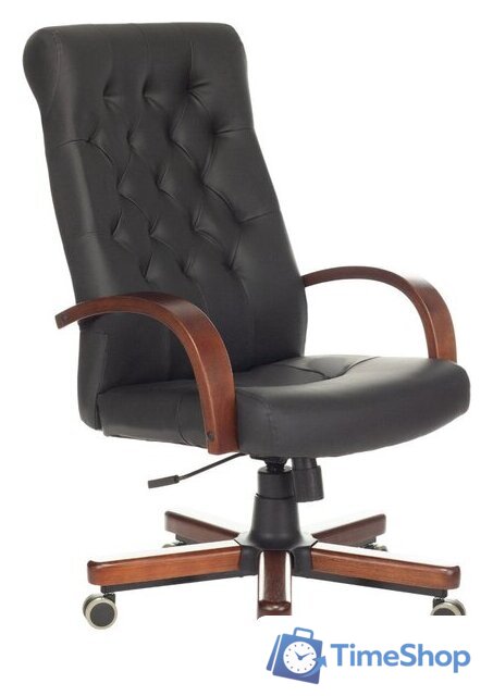Офисное кресло Бюрократ T-9928WALNUT/ECO (черный) - Изображение №1 — Интернет-магазин Time-Shop