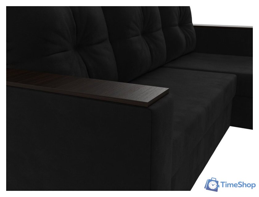 Угловой диван Лига диванов Атланта Б/С правый 117049 (микровельвет черный) - Изображение №4 — Интернет-магазин Time-Shop