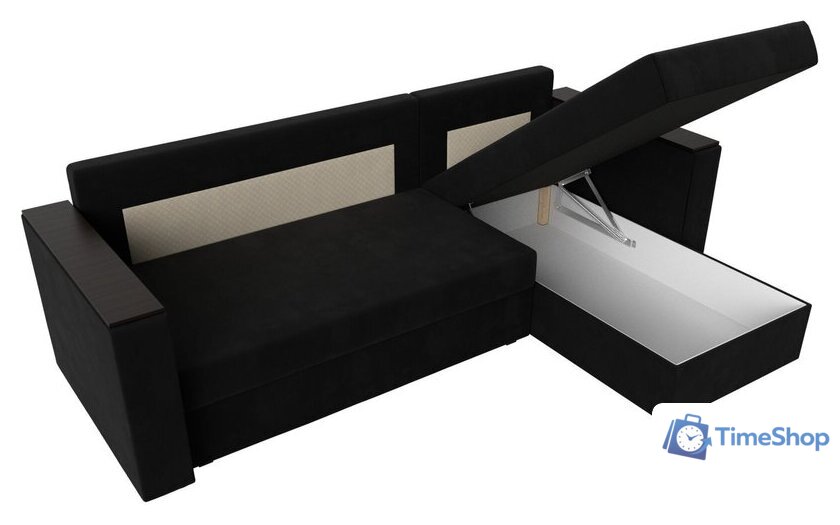 Угловой диван Лига диванов Атланта Б/С правый 117049 (микровельвет черный) - Изображение №9 — Интернет-магазин Time-Shop