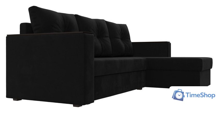 Угловой диван Лига диванов Атланта Б/С правый 117049 (микровельвет черный) - Изображение №5 — Интернет-магазин Time-Shop