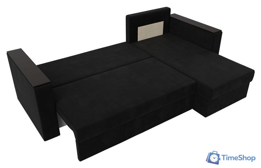 Угловой диван Лига диванов Атланта Б/С правый 117049 (микровельвет черный) - Изображение №8 — Интернет-магазин Time-Shop