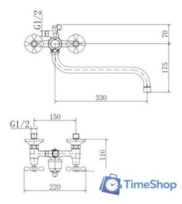 Смеситель Fashun A2208-2 - Изображение №2 — Интернет-магазин Time-Shop