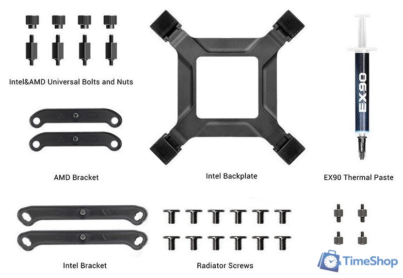 Система жидкостного охлаждения для процессора PCCooler DA360 Pro ARGB (черный) - Изображение №7 — Интернет-магазин Time-Shop