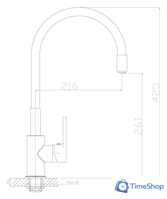 Смеситель Rossinka Silvermix Z35-35U (серый/хром) - Изображение №2 — Интернет-магазин Time-Shop