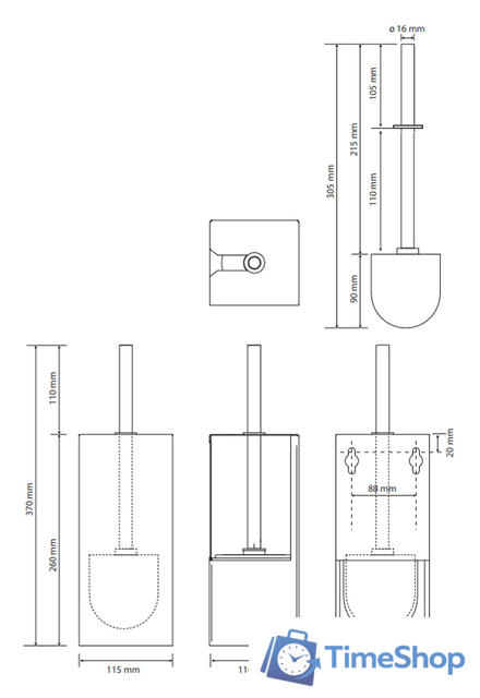 Ершик для унитаза Bemeta Niva 101113091 - Изображение №2 — Интернет-магазин Time-Shop