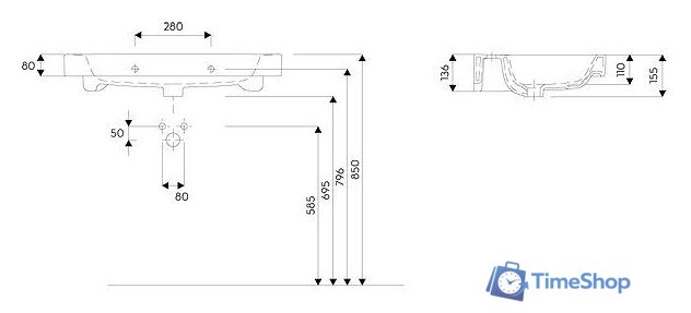 Умывальник Kolo Modo 80x48.5 [L31980] - Изображение №2 — Интернет-магазин Time-Shop