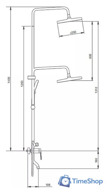 Душевая система  Splenka S50.24 - Изображение №2 — Интернет-магазин Time-Shop