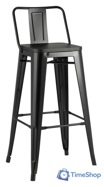 Стул Stool Group Tolix Wood со спинкой YD-H765E-W LG-01 (черный глянцевый/темное дерево) - Изображение №1 — Интернет-магазин Time-Shop