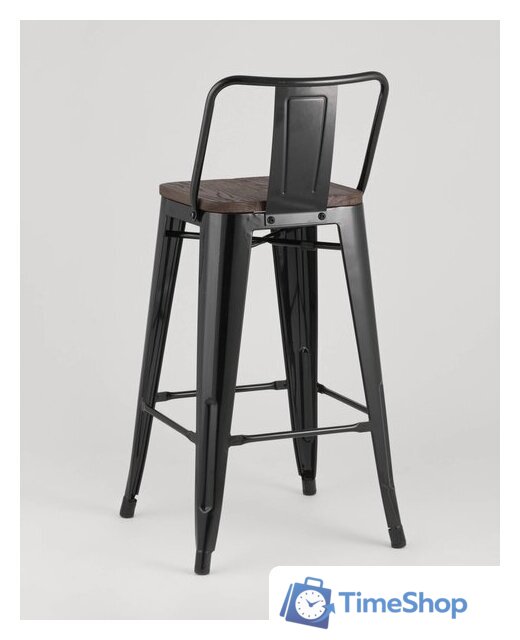 Стул Stool Group Tolix Wood со спинкой YD-H765E-W LG-01 (черный глянцевый/темное дерево) - Изображение №5 — Интернет-магазин Time-Shop
