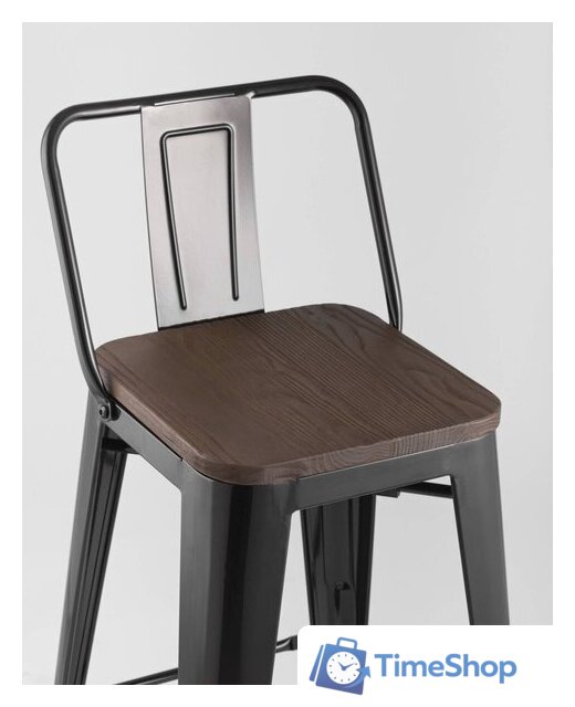 Стул Stool Group Tolix Wood со спинкой YD-H765E-W LG-01 (черный глянцевый/темное дерево) - Изображение №7 — Интернет-магазин Time-Shop