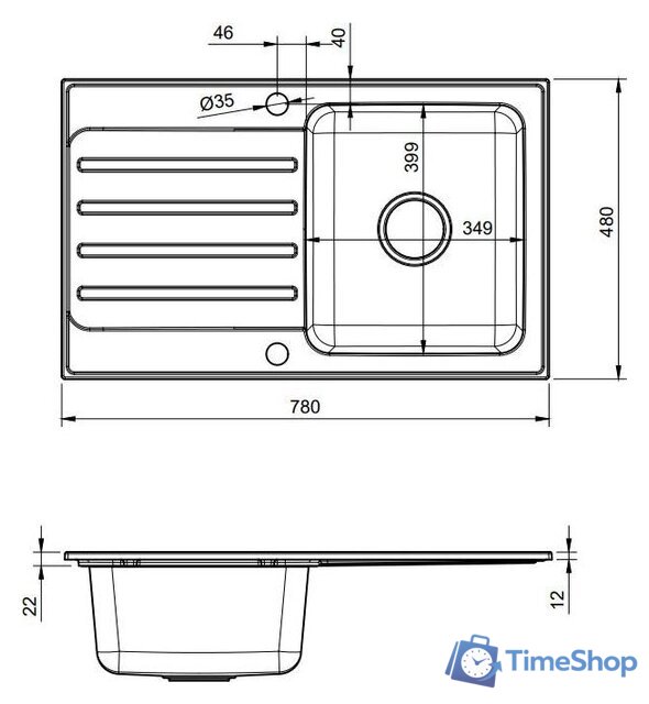 Кухонная мойка Quadron FUS_K7848BE - Изображение №4 — Интернет-магазин Time-Shop