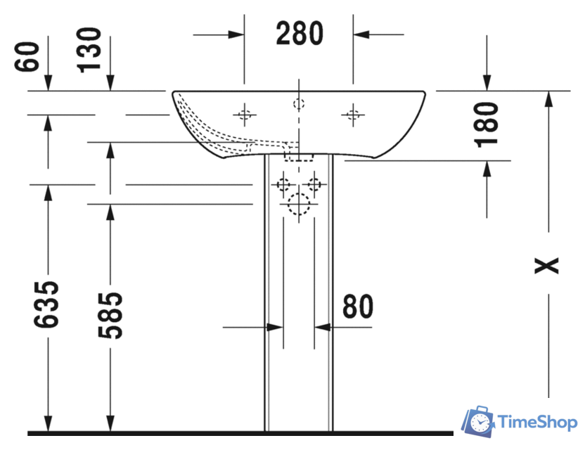 Умывальник Duravit ME by Starck 65x49 [2335650000] - Изображение №4 — Интернет-магазин Time-Shop