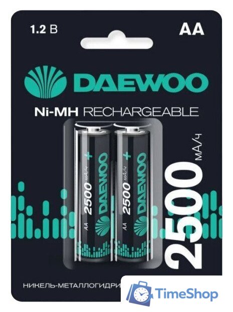 Аккумулятор Daewoo Rechargable AA 2500мАч 5043268 (2 шт) - Изображение №1 — Интернет-магазин Time-Shop