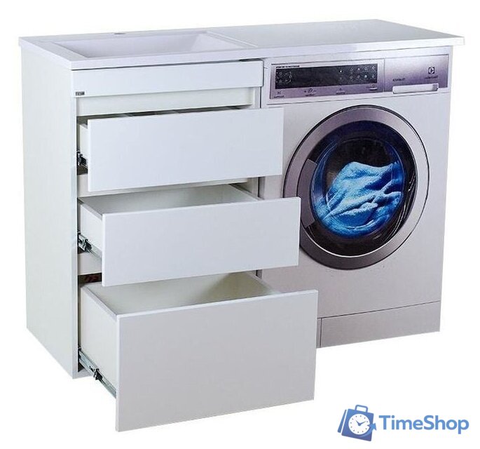  Misty Фостер - 55 Тумба напольная 3 ящ. под стиральную машину, белая эмаль - Э-Фос01055-01Н3Я - Изображение №2 — Интернет-магазин Time-Shop