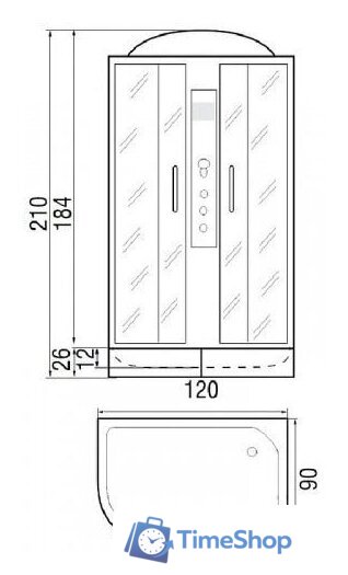Душевая кабина River Desna 120/90/24 MT L - Изображение №5 — Интернет-магазин Time-Shop