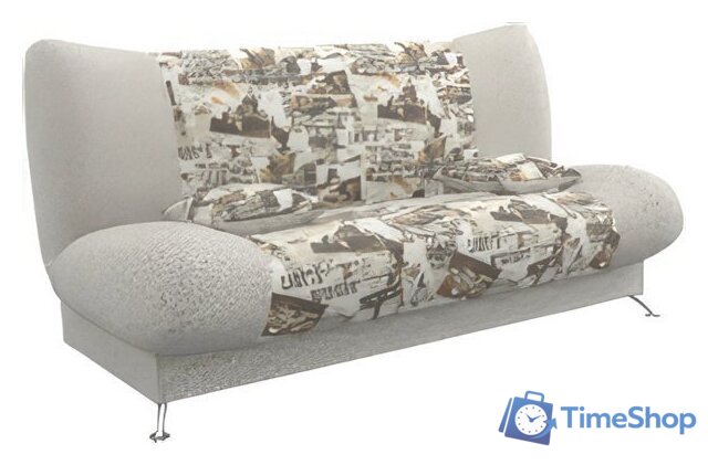 Диван Мебель-АРС Лодочка (флок, газета коричневый) - Изображение №1 — Интернет-магазин Time-Shop