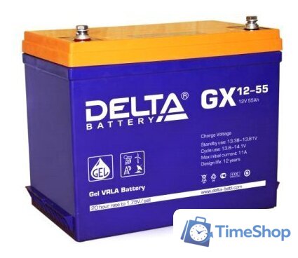 Аккумулятор для ИБП Delta GX 12-55 (12В/55 А·ч) - Изображение №1 — Интернет-магазин Time-Shop
