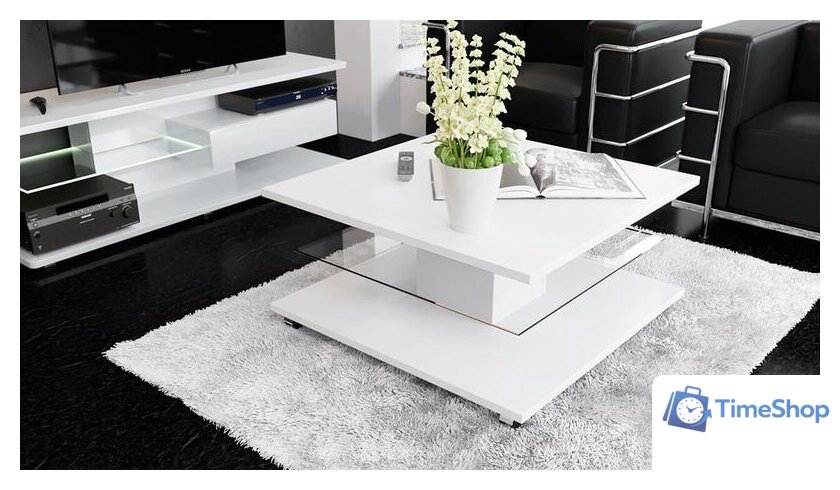 Журнальный столик Трия Diamond тип 1 (белый глянец) - Изображение №2 — Интернет-магазин Time-Shop