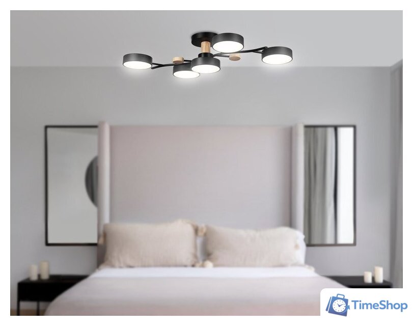 Припотолочная люстра Ambrella light FL4835/5 BK - Изображение №6 — Интернет-магазин Time-Shop