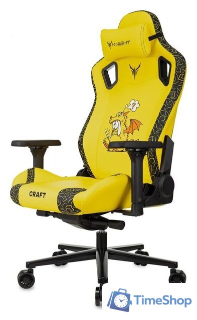 Игровое (геймерское) кресло Knight Craft Dragon (желтый экокожа) - Изображение №1 — Интернет-магазин Time-Shop