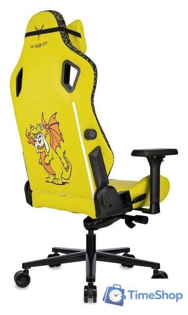 Игровое (геймерское) кресло Knight Craft Dragon (желтый экокожа) - Изображение №4 — Интернет-магазин Time-Shop