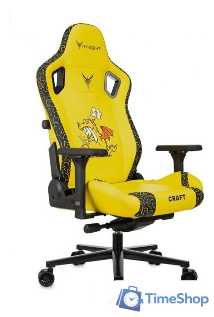 Игровое (геймерское) кресло Knight Craft Dragon (желтый экокожа) - Изображение №6 — Интернет-магазин Time-Shop