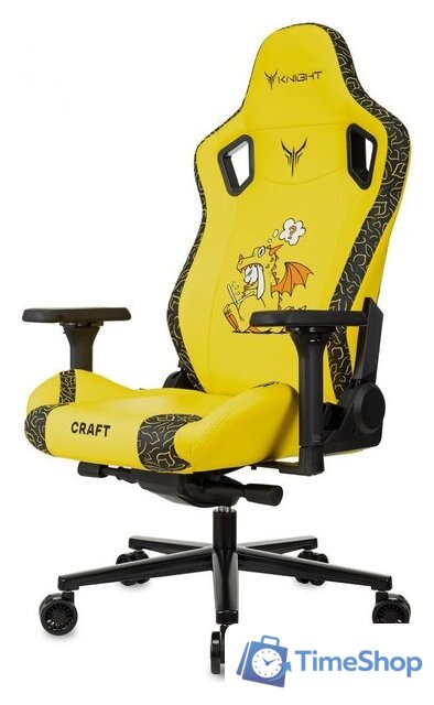 Игровое (геймерское) кресло Knight Craft Dragon (желтый экокожа) - Изображение №7 — Интернет-магазин Time-Shop