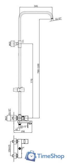 Душевая система  Lauter Aqua 21CK3172C-61 - Изображение №2 — Интернет-магазин Time-Shop