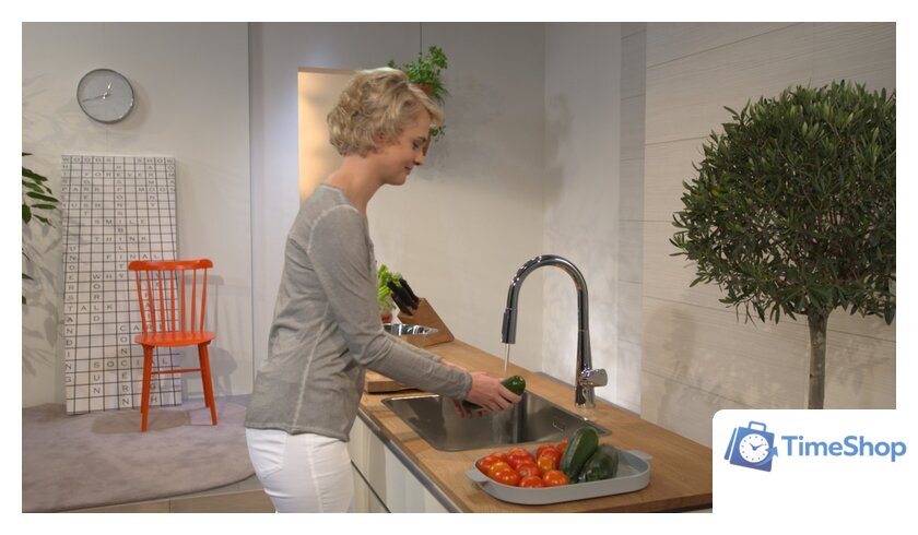 Смеситель Hansgrohe Talis S 72813800 (нержавеющая сталь) - Изображение №4 — Интернет-магазин Time-Shop