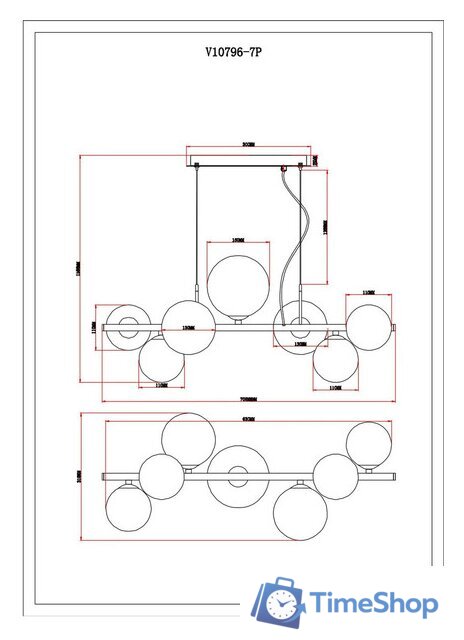 Подвесная люстра Moderli Molly V10789-7P - Изображение №4 — Интернет-магазин Time-Shop