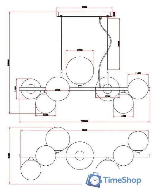 Подвесная люстра Moderli Molly V10789-7P - Изображение №3 — Интернет-магазин Time-Shop