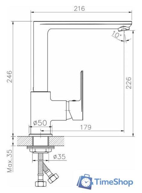 Смеситель Golden Fox Broads 10030-FOX - Изображение №3 — Интернет-магазин Time-Shop