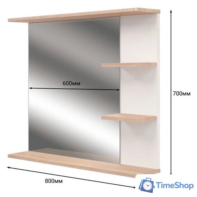 Зеркало Doratiz Гавайи 80 2711.158 (с полками справа) - Изображение №14 — Интернет-магазин Time-Shop