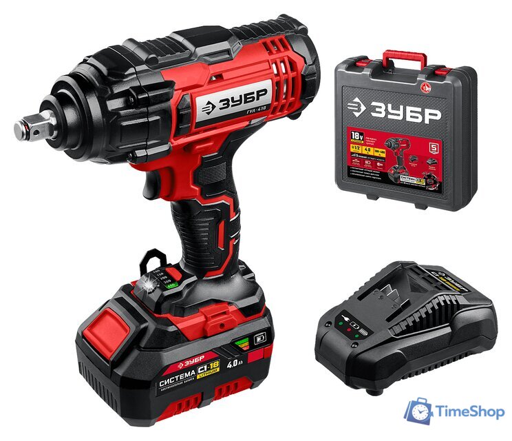 Гайковерт Зубр Мастер ГУЛ-410-41 (с 1-м АКБ, кейс) - Изображение №1 — Интернет-магазин Time-Shop