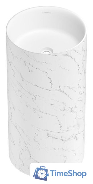 Умывальник Wellsee Chalice Perfection 230619000 (отдельностоящий, без отверстия под смеситель, цвет матовый белый мрамор/глянцевый белый) - Изображение №2 — Интернет-магазин Time-Shop