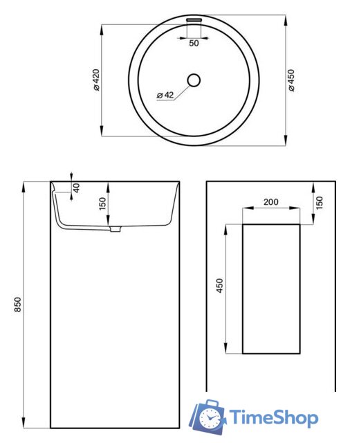 Умывальник Wellsee Chalice Perfection 230619000 (отдельностоящий, без отверстия под смеситель, цвет матовый белый мрамор/глянцевый белый) - Изображение №9 — Интернет-магазин Time-Shop