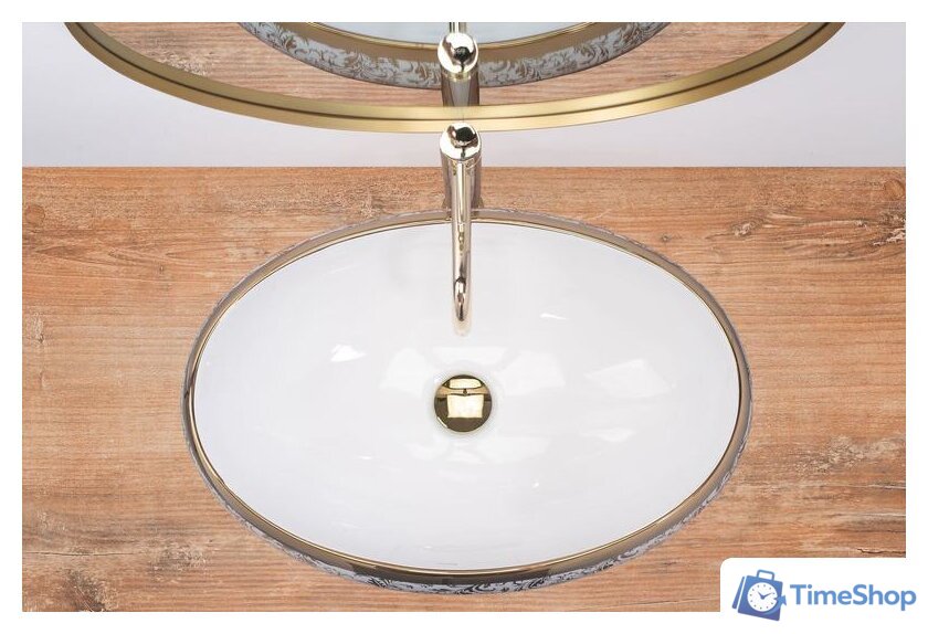 Умывальник Rea Meryl (белый/золотой) - Изображение №3 — Интернет-магазин Time-Shop