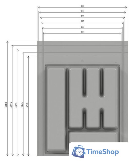 Лоток для столовых приборов Альтернатива М8535 (серый) - Изображение №5 — Интернет-магазин Time-Shop