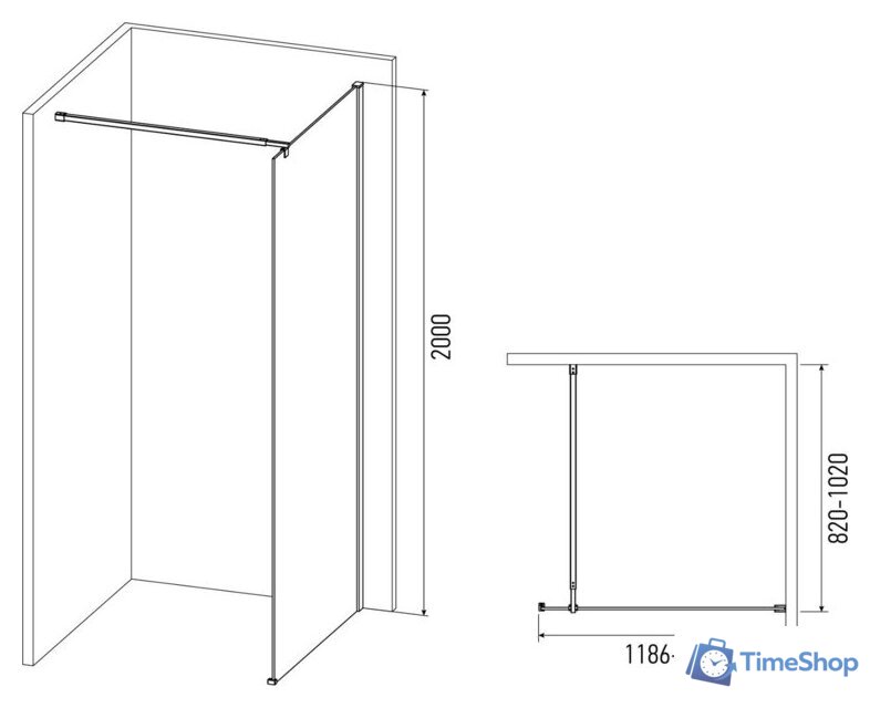 Душевая стенка IVA WIB120C - Изображение №2 — Интернет-магазин Time-Shop