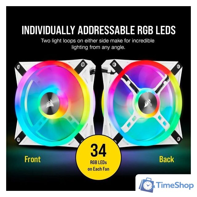 Комплект вентиляторов для корпуса Corsair iCUE QL140 RGB White Dual Pack CO-9050106-WW - Изображение №16 — Интернет-магазин Time-Shop