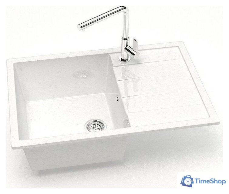 Кухонная мойка MARRBAXX Карельский камень модель 161/G31 (белый) - Изображение №2 — Интернет-магазин Time-Shop