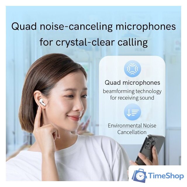 Наушники QCY AilyPods T20 (белый) - Изображение №13 — Интернет-магазин Time-Shop