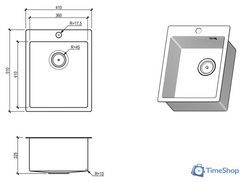 Кухонная мойка Floracio Steel F.4151.GD - Изображение №3 — Интернет-магазин Time-Shop