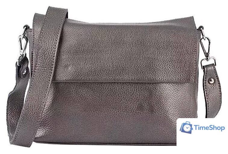 Женская сумка Poshete 892-H8345H-DSV (темный серебристый) - Изображение №1 — Интернет-магазин Time-Shop