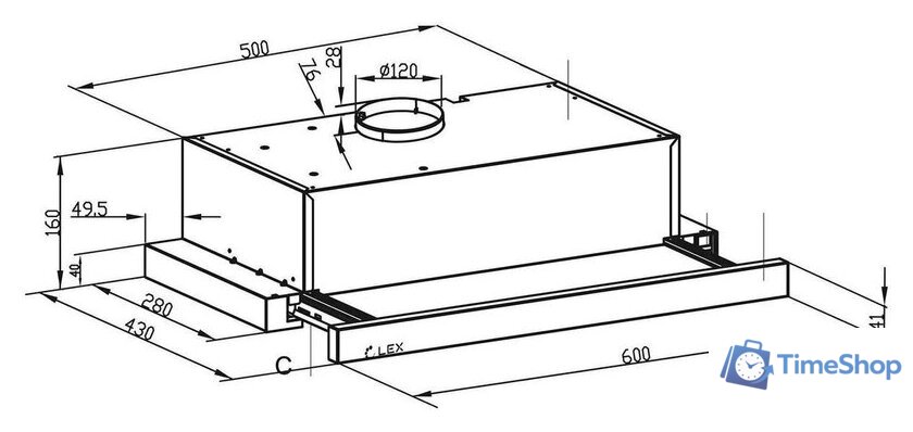 Кухонная вытяжка LEX Hide G 600 (черный) - Изображение №6 — Интернет-магазин Time-Shop