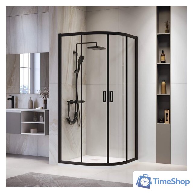 Душевой уголок RGW PA-52B 03085200-14 100x100 (черный/прозрачное стекло) - Изображение №1 — Интернет-магазин Time-Shop