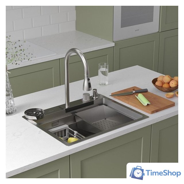 Кухонная мойка Roxen Stage Plus 560250-60-S многофункциональная 8 в 1 (60*48/текстурный сатин) - Изображение №2 — Интернет-магазин Time-Shop